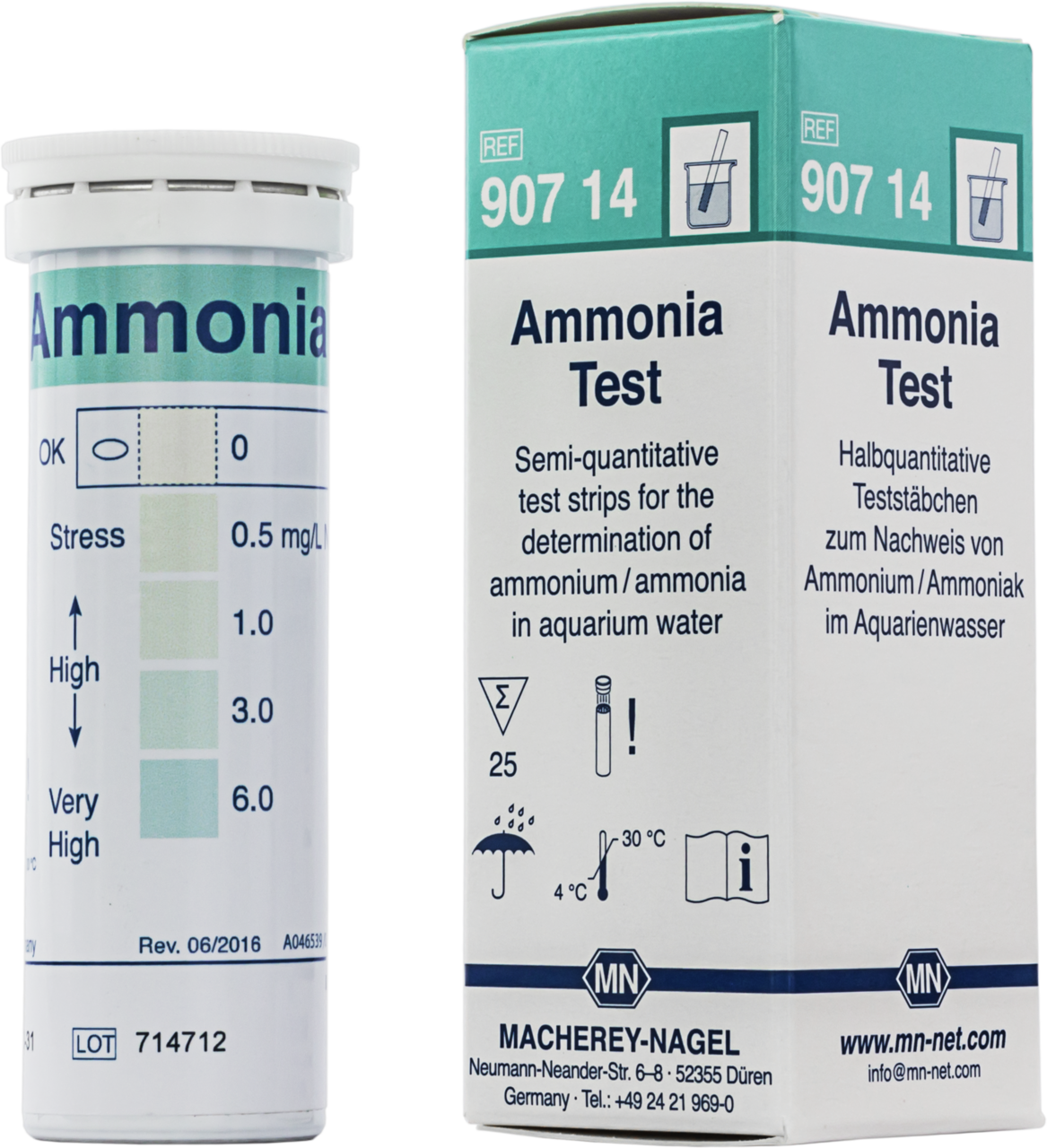 Teststrips Ammonium 0-0,5-1-3-6 mg/l NH4 - Antonides -  Teststrips