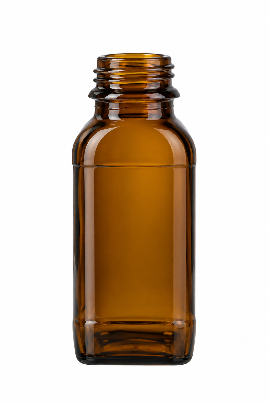 Wijdhalsfles glas bruin, 500 ml, DIN54, vierkant