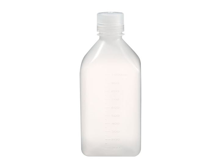 Fles PP, 1000 ml, vierkant, autoclaveerbaar