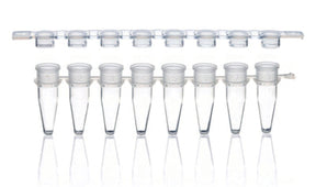 PCR-strips 8 x 0,2 ml, PP, losse vlakke snapcapstrips, transparant