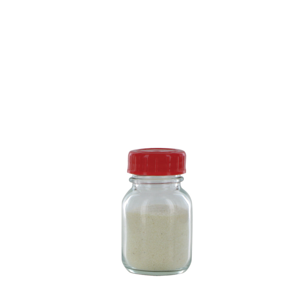 Fles met brede hals RK 50 GT, 50 ml helder glas, met dop en PTFE-inzetstuk, schroefdraaddiameter 32 mm