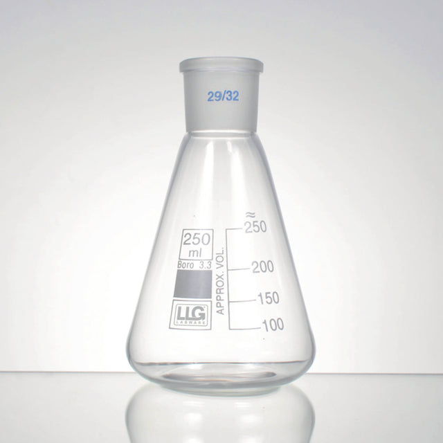 Erlenmeyerkolven, 50 ml, NS 29/32, boro. 3.3, witte maatverdeling