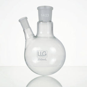 Rondbodemkolf 2-hals, boro, 3.3, 100 ml, NS 14/23 recht/schuin