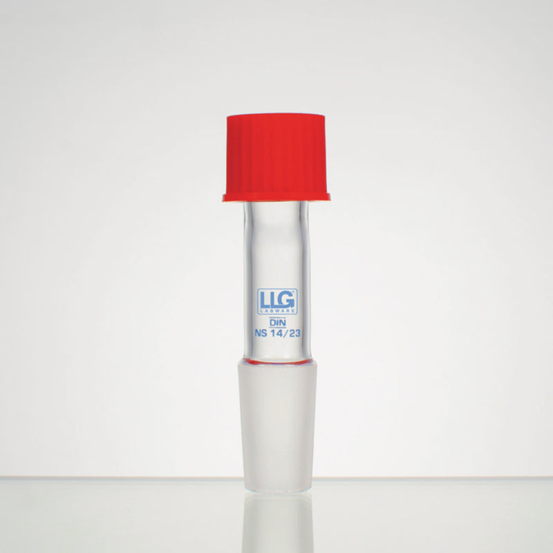LLG adapter GL 14 voor thermometers 6-8 mm Ø, NS 14/23 Boro 3.3, rechte vorm