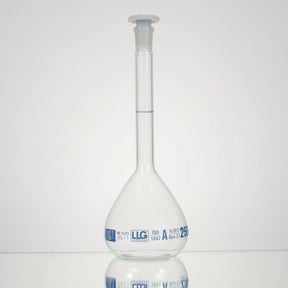 Maatkolven, klasse A, 25 ml, NS 12/21, boro. 3.3, blauwe maatverdeling en PE-stop