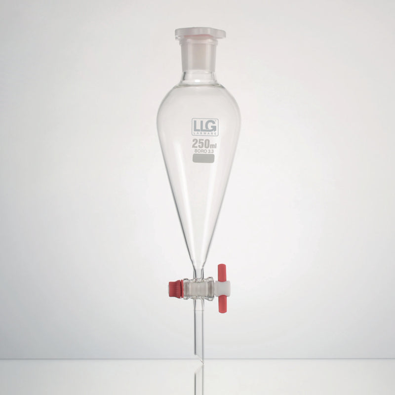 Scheitrechter, borosilicaatglas 3.3, 250 ml, conisch, PTFE-plug