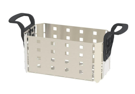 Productfoto van Inzetmand RVS met plastic handvat,voor ultrasoonbad Elmasonic Xtra 40, 195 x 105 x 95mm