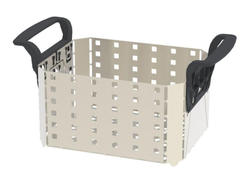Productfoto van Inzetmand RVS met plastic handvat,voor ultrasoonbad Elmasonic Xtra 120, 250 x 195 x 135mm