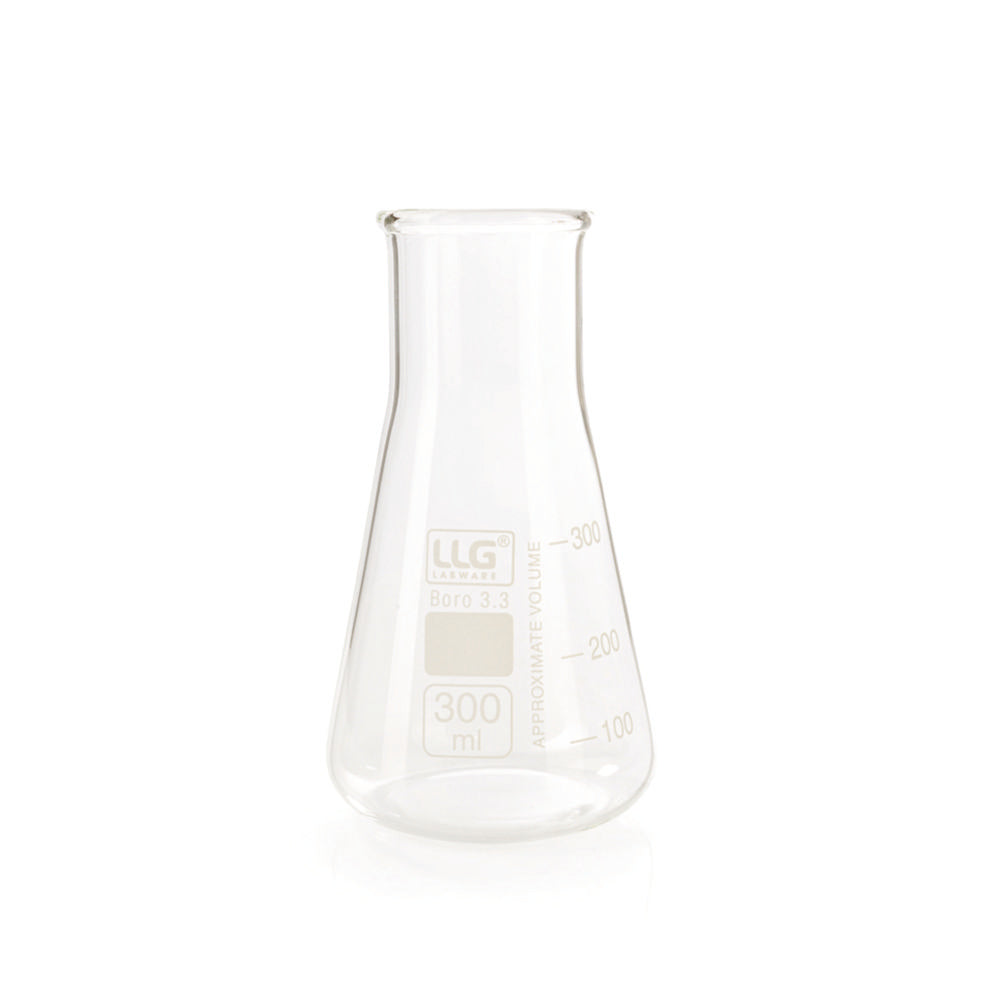 LLG-Erlenmeyers 300ml wijde hals, boro 3.3, set van 10