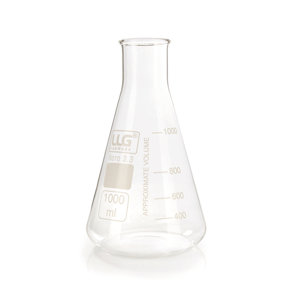 LLG-Erlenmeyers 1000ml wijde hals, boro 3.3, set van 10