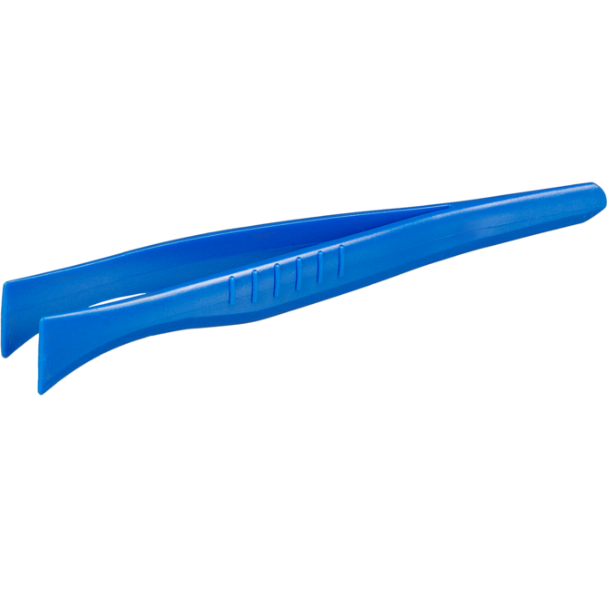 Disposable pincet blauw met brede punt, steriel