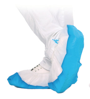 Productfoto van Overschoenen  CPE-zool, 440 mm, wit/blauw