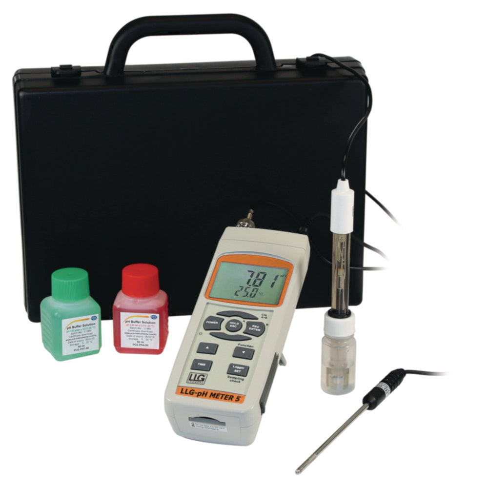 pH-meter 5, set met elektrode temp.sensor SD-kaart en koffer
