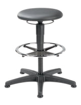 Laboratoriumkruk, kunstlederen zitting, met wielen, in hoogte verstelbaar 460 - 630 mm