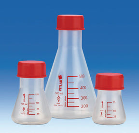 Erlenmeyer 125 ml, PMP GL 45, met schroefdeksel, PP