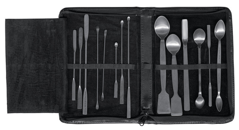 Productfoto van Spatel en lepel assortiment HSO 132-00, 14-delig, in etui met ritssluiting
