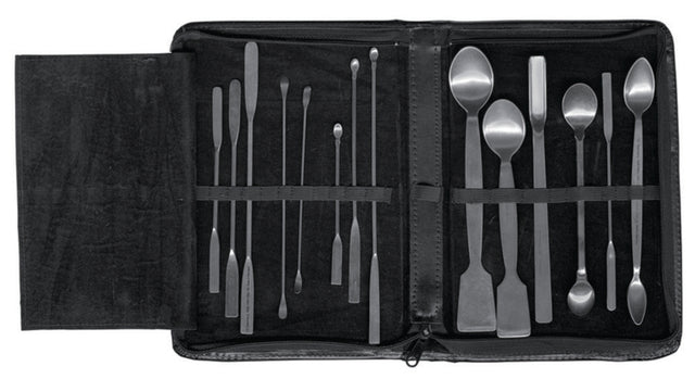 Productfoto van Spatel en lepel assortiment HSO 132-00, 14-delig, in etui met ritssluiting