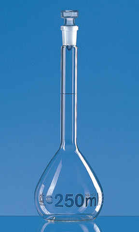 Productfoto van Maatkolf 25 ml, Boro-glas kl. A, met glazen stop NS12/21