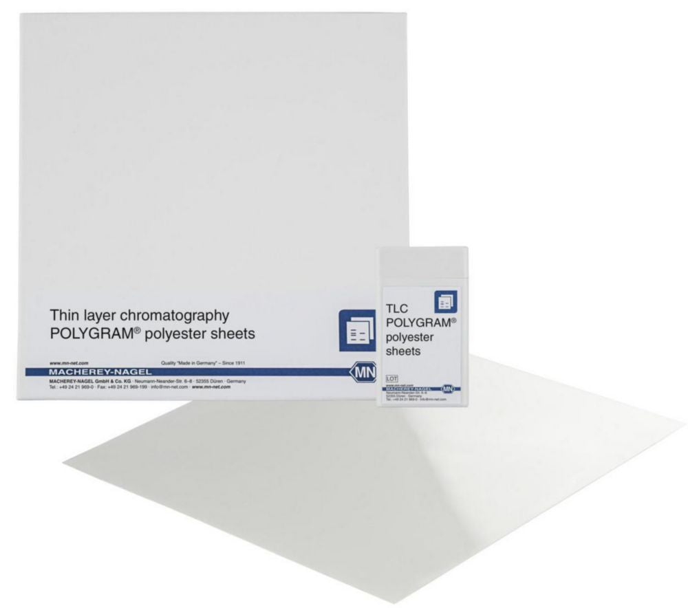 Ongemodificeerde standaard-kiezelgelplaten voor DC, SIL G, POLYGRAM® | Type: POLYGRAM<sup>®</sup> SIL G UV<sub>254</sub>