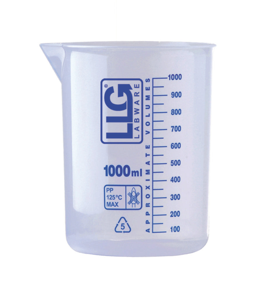 Maatbeker 100:10ml PP, laag blauwe maatverdeling, ISO 7056