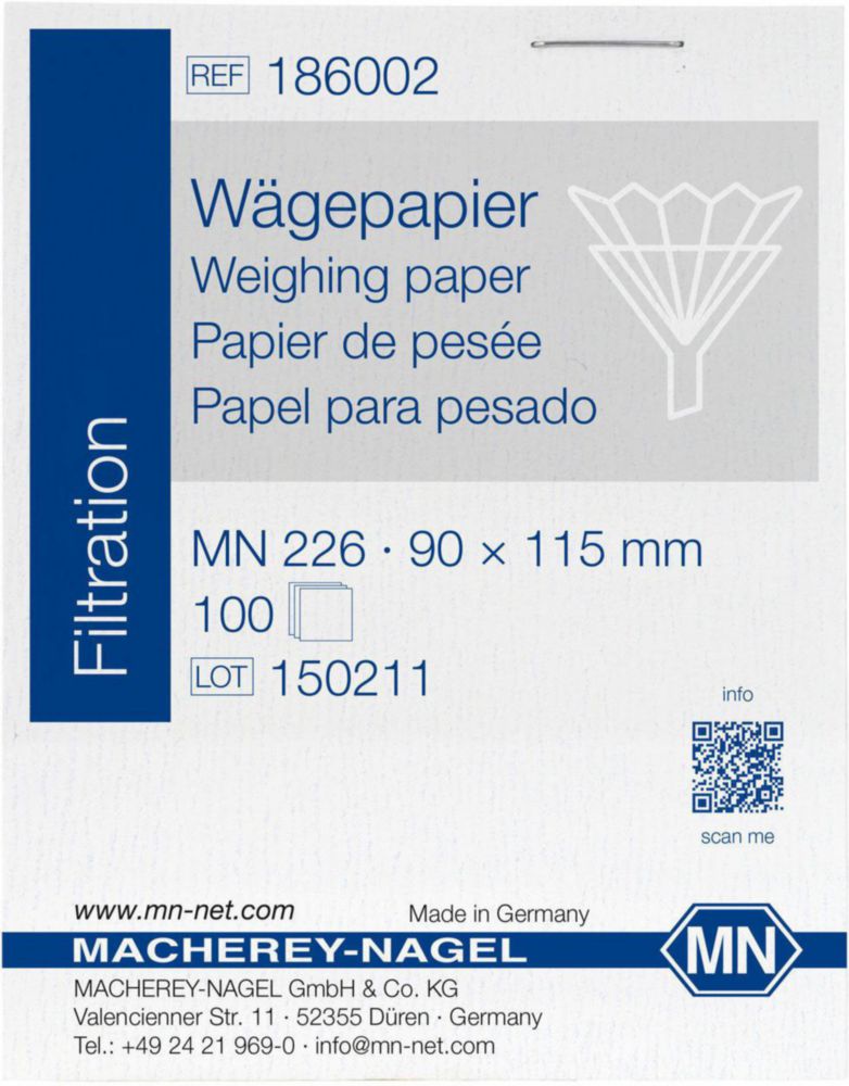 Weegpapier, 90 x 115 mm, in blok