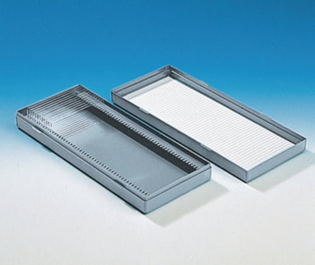 Preparatendoos PS, grijs  voor 50 objectgl. 76x26 mm