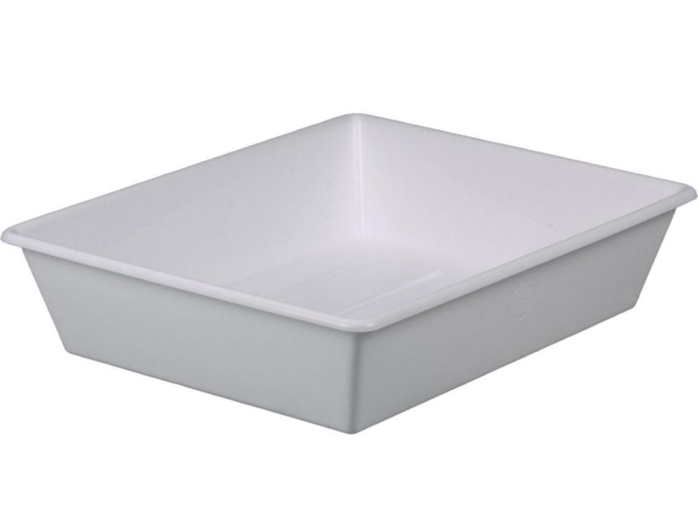 Laboratoriumbak 420 x 520 x 120 mm, wit PP, (bakbodem 300 x 400 mm)