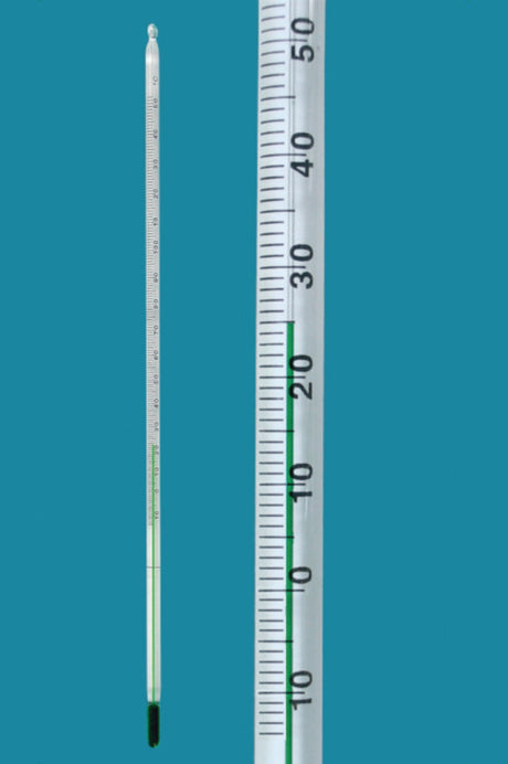 Univ. thermometer -10 - +110°C  groen gevuld, lengte 300 mm
