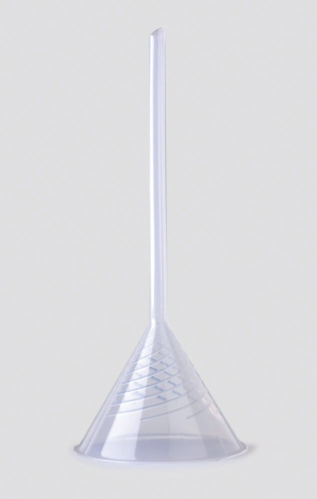 LLG-Laboratoriumtrechter Ø 80 mm PP, met rib, steel lengte 150 mm, verpakking van 10 stuks