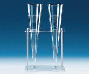 Rek PMMA voor twee sedimentatie kegels 