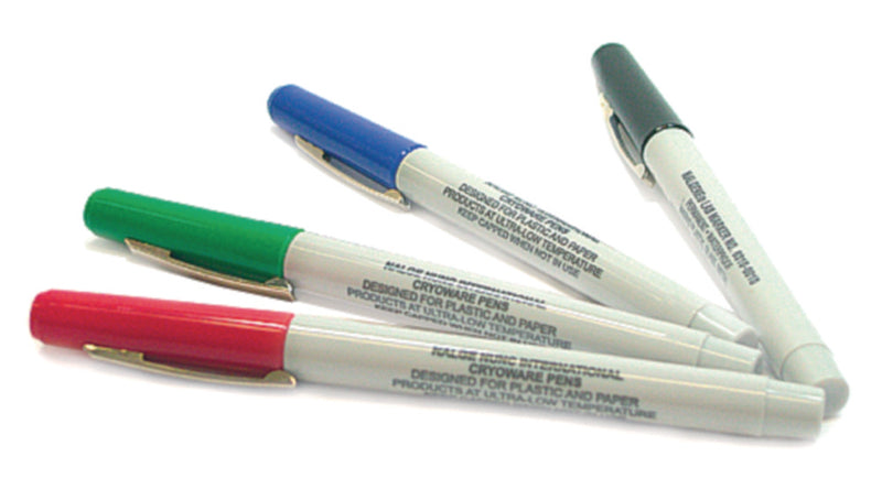 Productfoto van Marker set cryoware, 4 kleuren  rood, groen, zwart, blauw