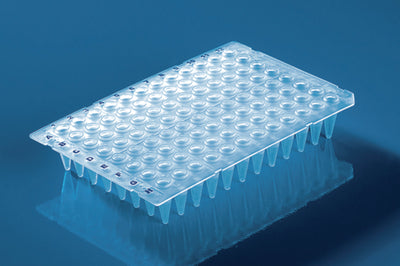 PCR-platen, 96 well, transparant, standaard, unskirted, 0,2 ml, verhoogde well