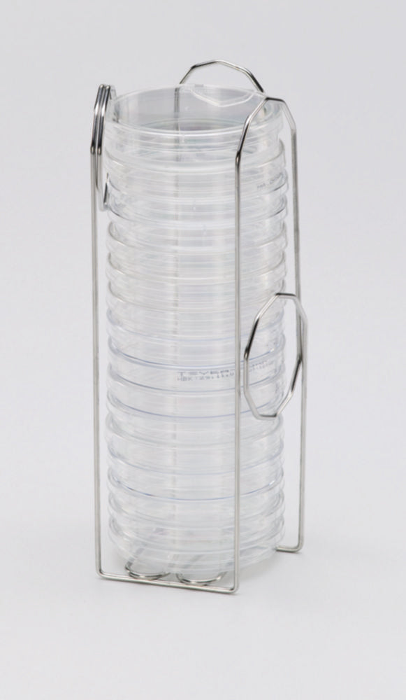 Productfoto van Petrischaalrek "standard" max 15 petrischalen 60-100mm, voor anaerobe pot "small-standard-large"