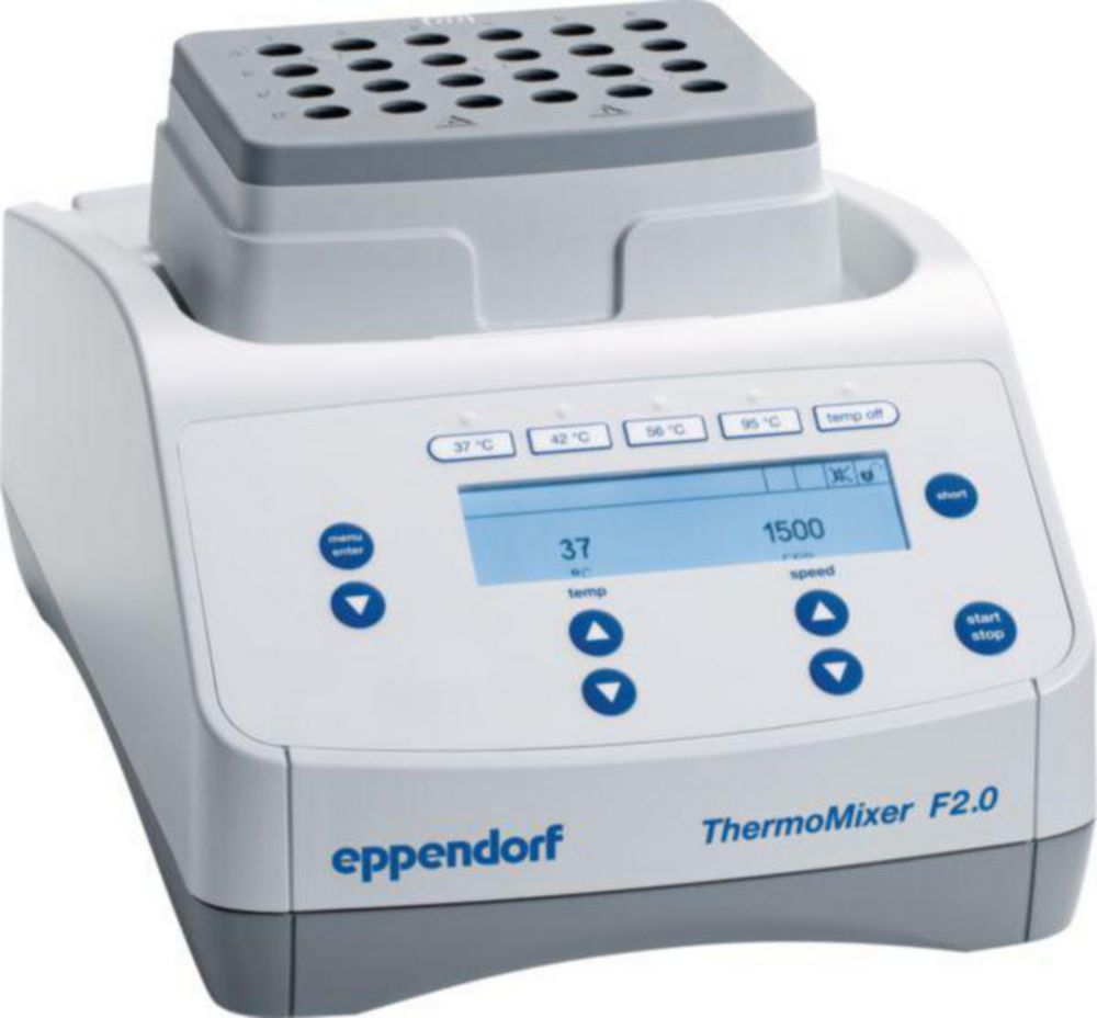 ThermoMixer F2.0, with thermoblock for 2,0 mL tubes