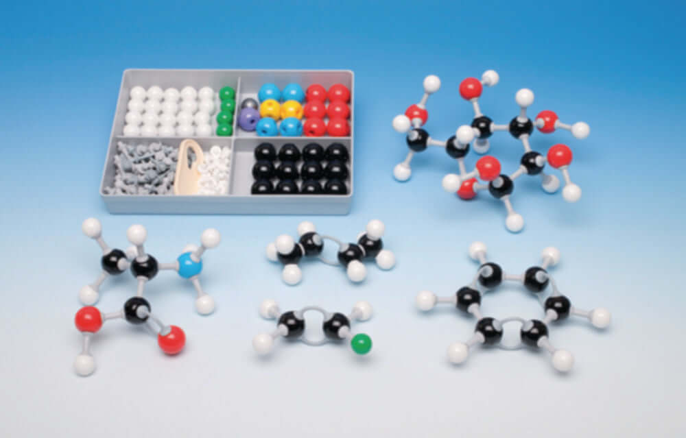 Molecuulbouwdoossysteem Molymod® | beschrijving: Organische set, klein, 50 atomen, 64 verbindingen