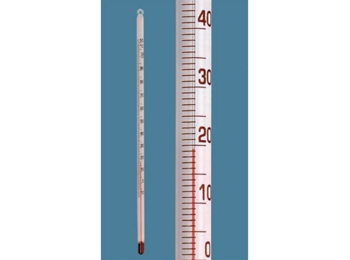 Thermometer glas, -10...110°C, rode vull