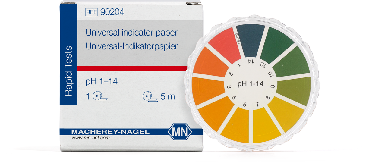 Indicatorpapier pH 1-14, universeel, in dispenser