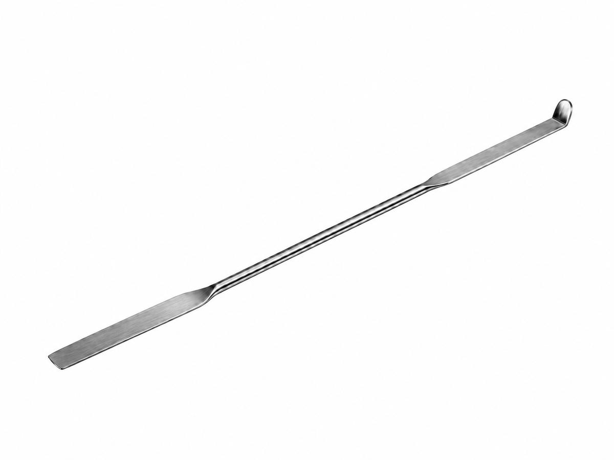 Lepelspatel, ronde steel, RVS AISI 304, 150 mm, 2 ml