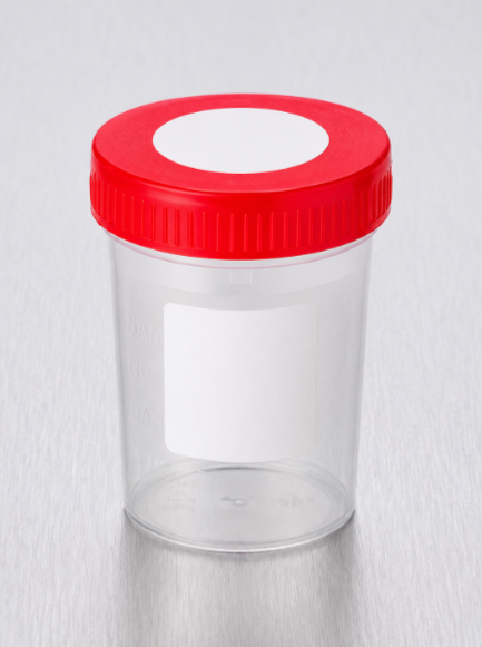 Container PP 125 ml, p/10 ster+ 2 stckrs