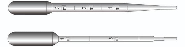 Pasteurpipetten PE 150 mm met maat verdeling 