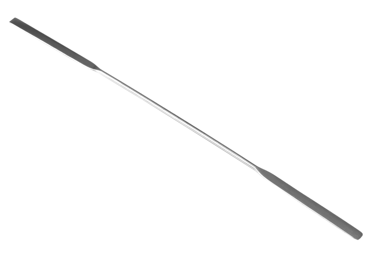 Microdubbelspatel, recht/afgerond, RVS 304, 150 × 2 mm