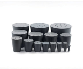 Stop,rubber met gat 7mm ,grijs 31x38x35mm 