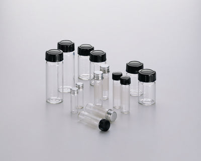 Cultuurbuizen 45x27mm, glas  15 ml met schroefdop aluminium 
