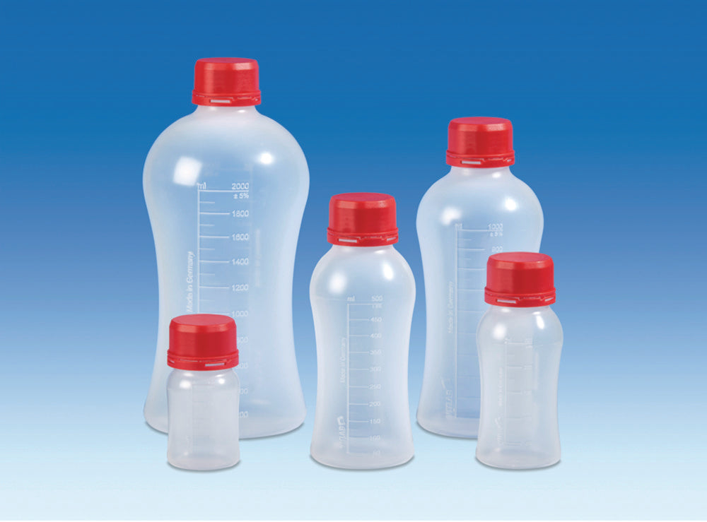 VITgrip laboratoriumflessen 250 ml, PP met originaliteitssluiting, GL45, verpakking van 6 stuks