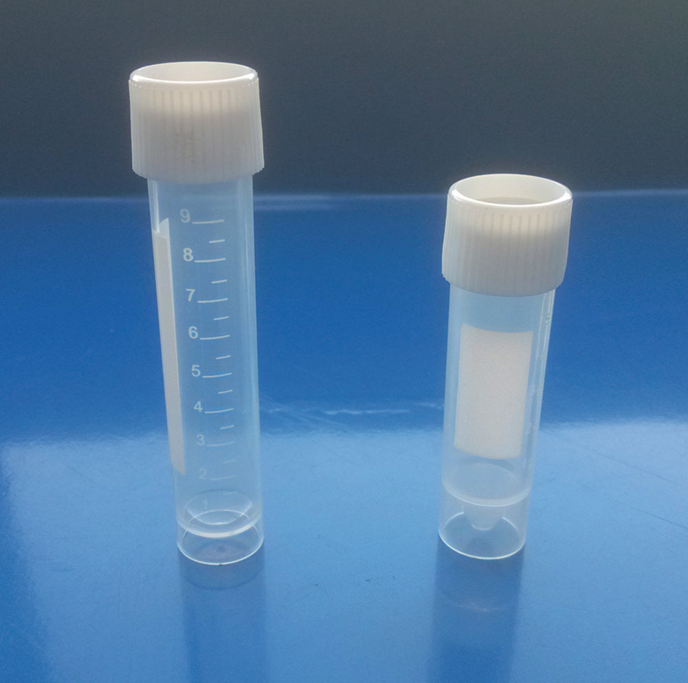 Buizen 5 ml PP, 60 mm, Ø 16 mm conisch, schroefdop, grad.