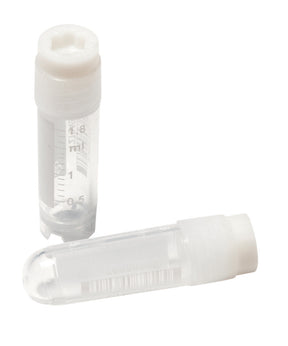 Cryovials 2 ml, PP, steriel, buitendraad, zonder starand, schrijfvlak