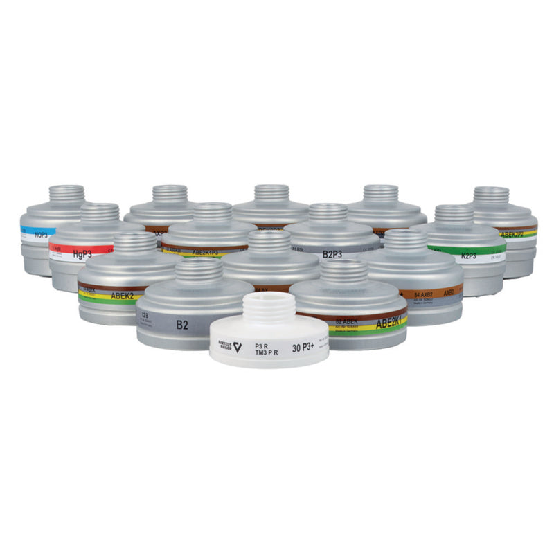 Productfoto van Schroeffilter voor halfgelaatsmasker 67 ABEK, beschermingsklasse A2, B2, E2, K1