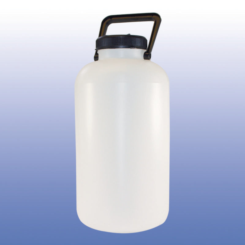 Productfoto van Fles 5L, Draagfles, HDPE, Wijdmonds, Wit, met dop