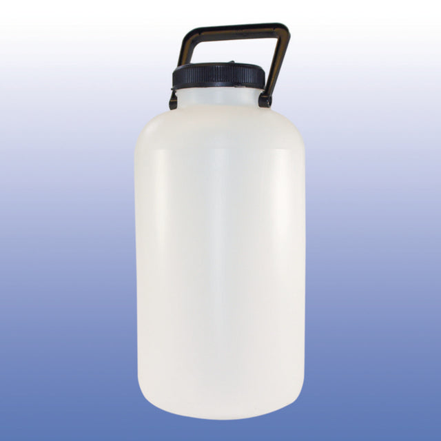 Productfoto van Fles 5L, Draagfles, HDPE, Wijdmonds, Wit, met dop