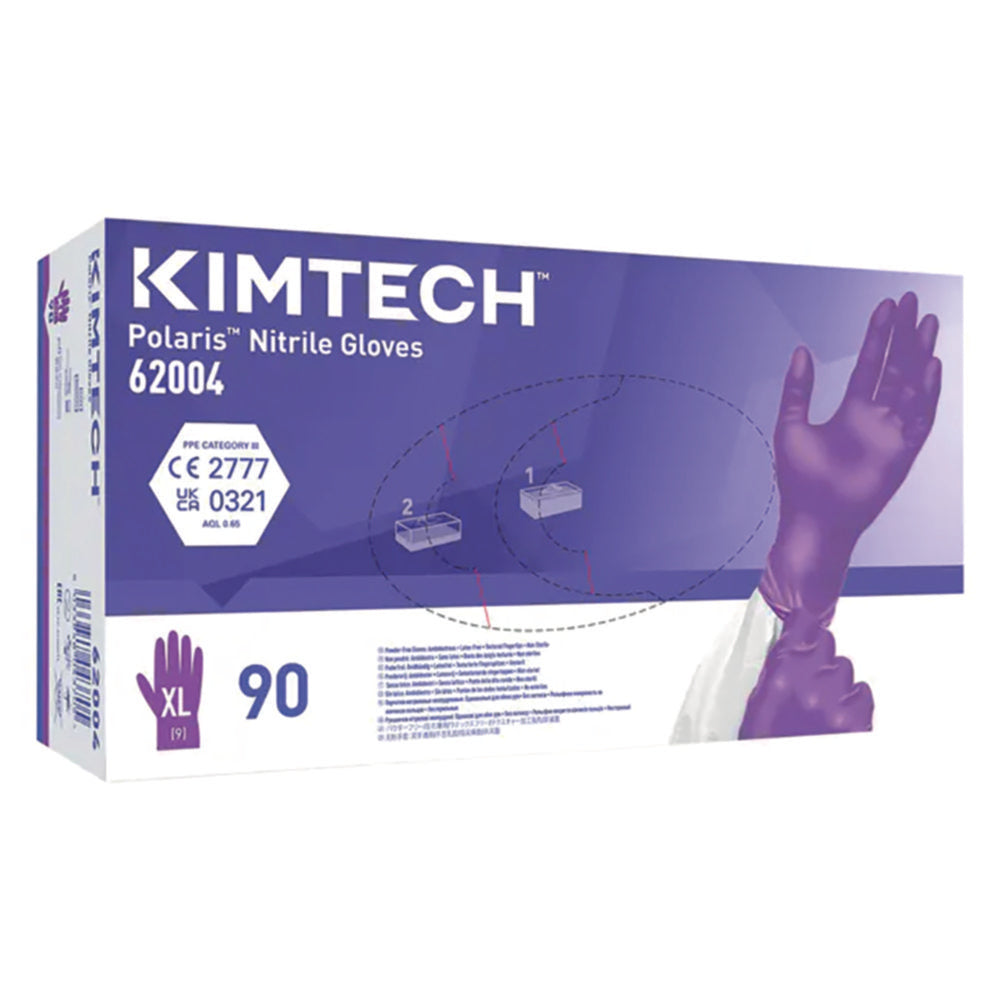 Kimtech® Polaris nitrilhandschoenen, maat M (7,5) poedervrij, gestructureerde vingertoppen, verpakking van 100